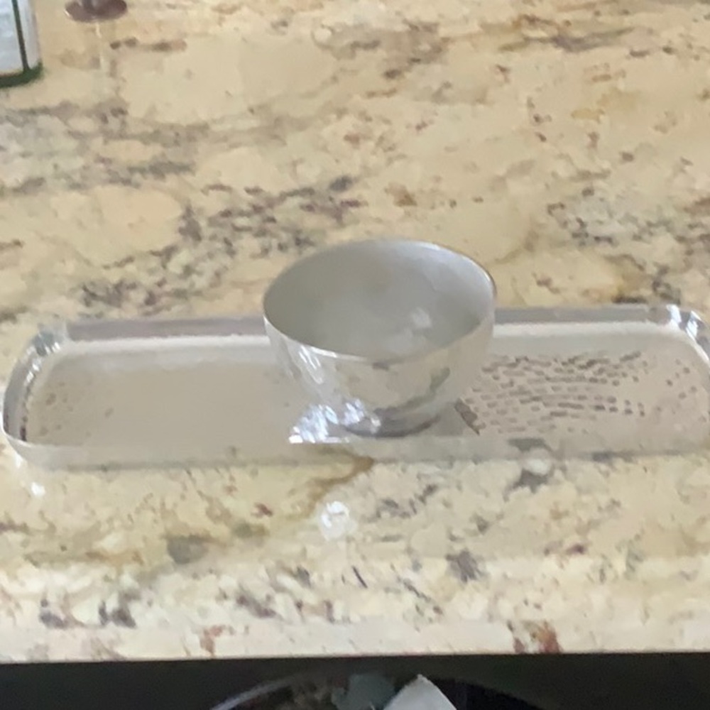 Silver Bowl with Tray made in India
